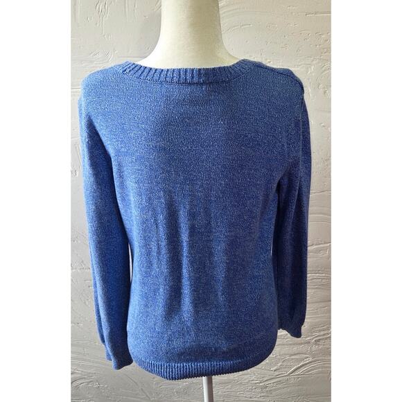 Karen Scott Woman's Blue V Neck Sweater Size Small - Picture 2 of 7